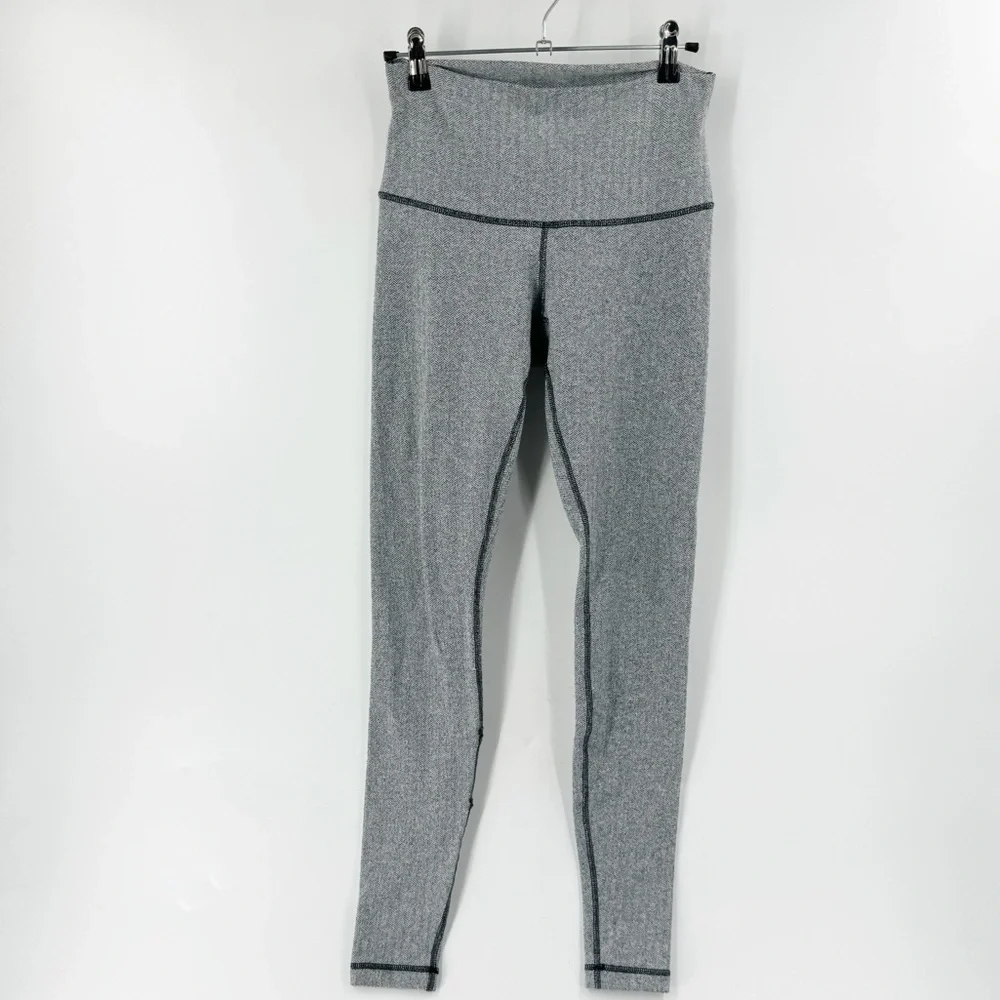 ✅ LULULEMON‎ Wunder Under High Rise Leggings SIZE 4 GREY/BLACK YOGA WORKOUT